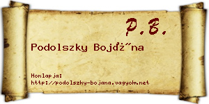 Podolszky Bojána névjegykártya